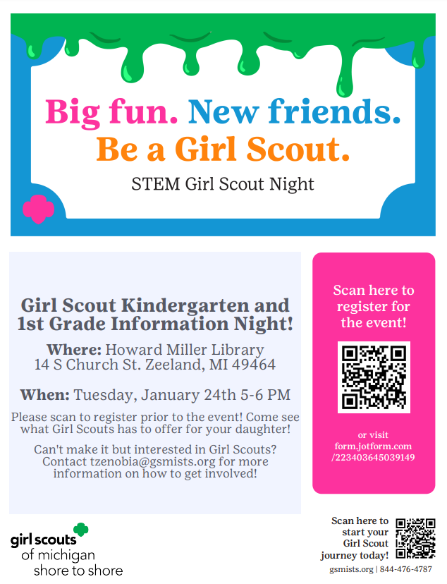 Girl Scout Stem Night 1/24 at Howard Miller Library
